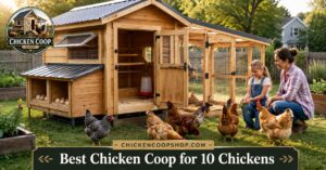 Best chicken coop for 10 chickens in a clean US backyard with secure run and healthy hens