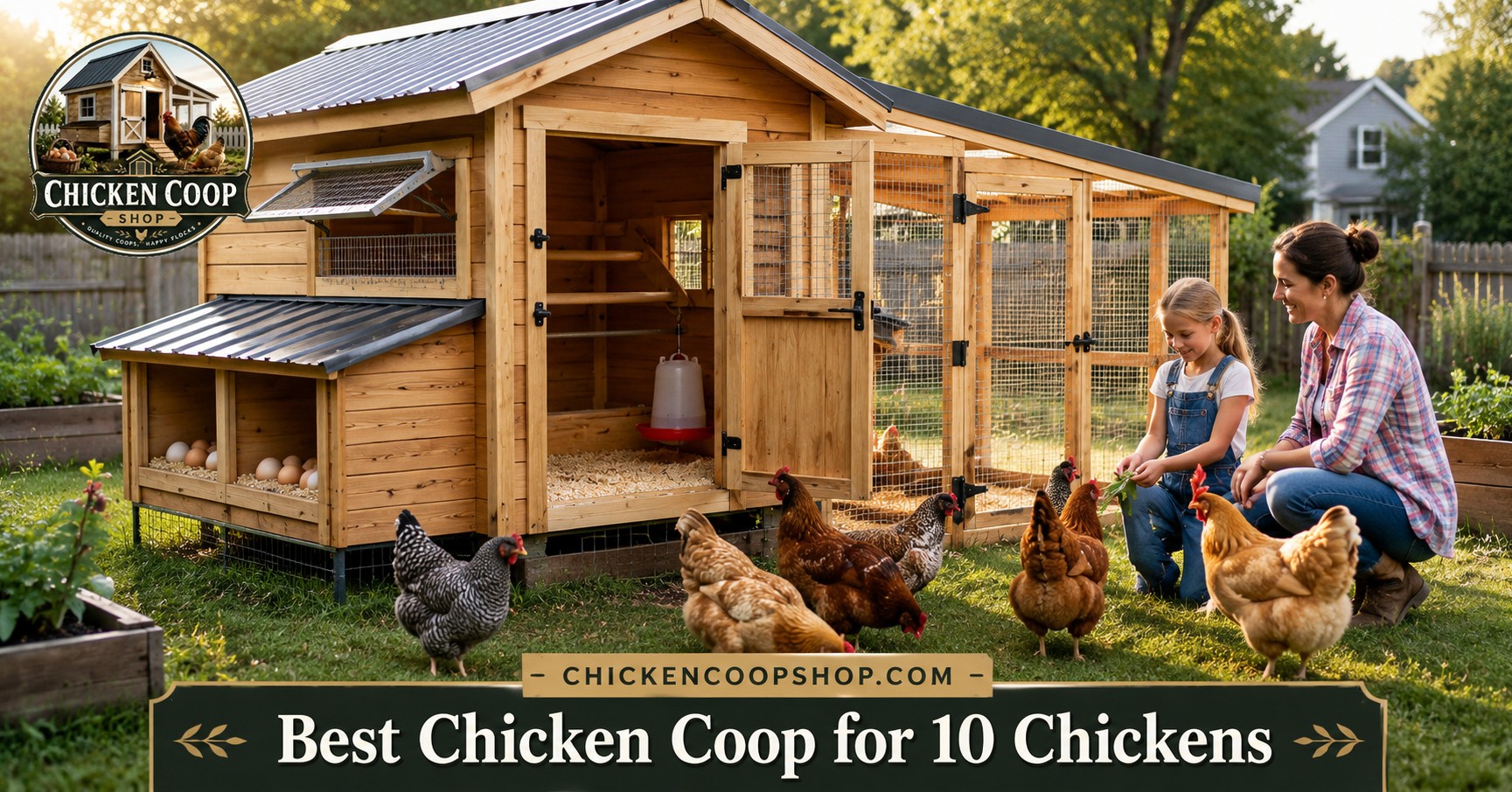 Best chicken coop for 10 chickens in a clean US backyard with secure run and healthy hens