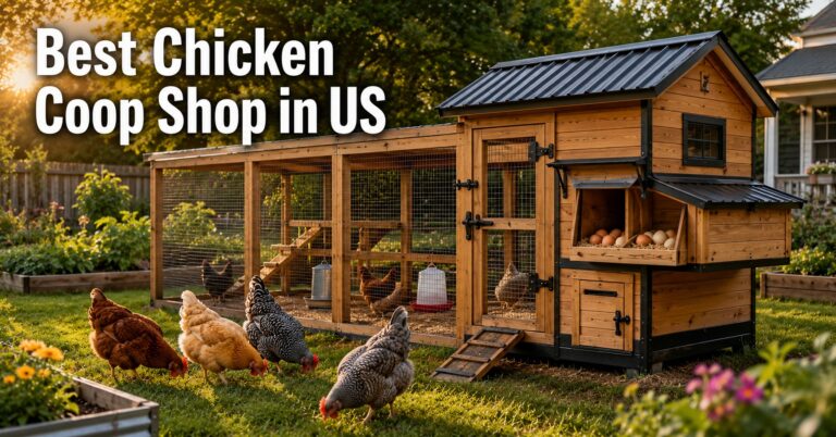 Modern predator proof backyard chicken coop with covered run for US chicken owners